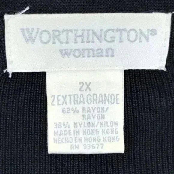 Black Cardigan Sweater 2X, Worthington - Picture 7 of 7